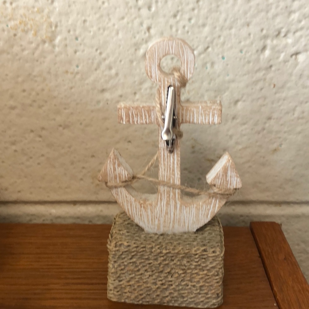 Anchor photo stand/paper weight with clip